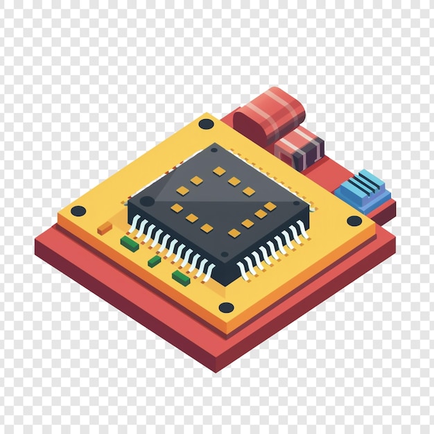 PSD illustration isométrique d'une micropuce