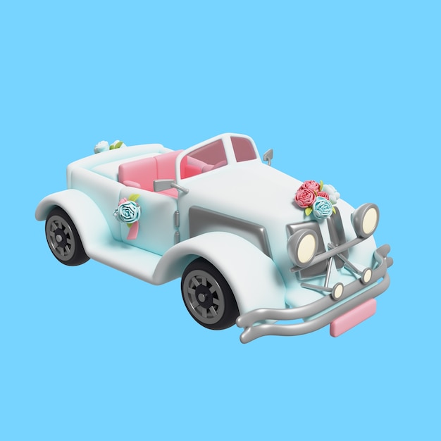 Illustration de mariage 3D de voiture