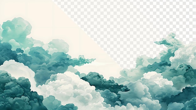 PSD illustration de nuages chinois à faible perméabilité