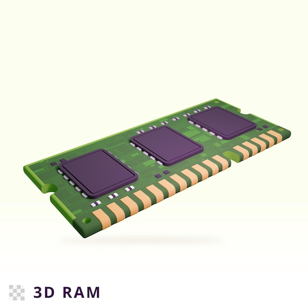 PSD illustration de ram de rendu 3d