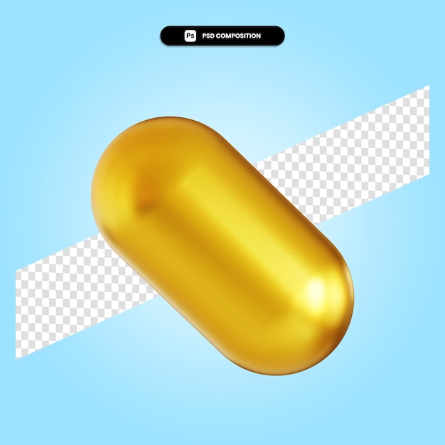 PSD illustration de rendu 3d capsule isolée