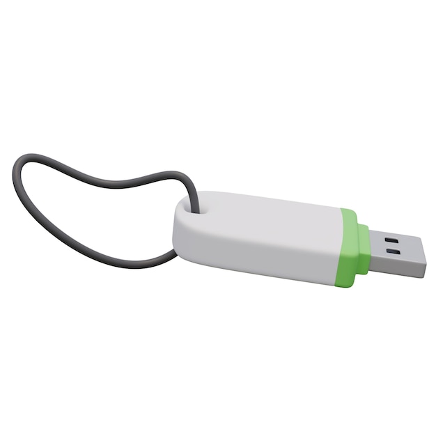 PSD illustration de rendu 3d d'un lecteur flash usb blanc ouvert concept technologique illustration pour le web ou l'application