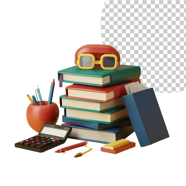 PSD illustration de retour à l'école en png