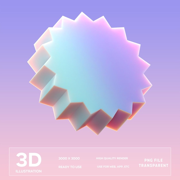 PSD illustrazione 3d del cerchio plurigonale psd