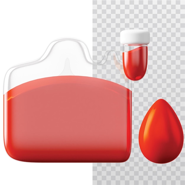 PSD illustrazione 3d dell'icona del sangue