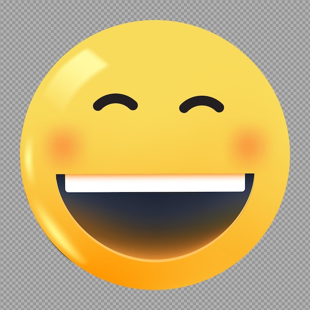 PSD illustrazione 3d dell'icona emoji della faccia felice sullo sfondo trasparente