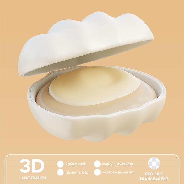 PSD illustrazione 3d della shell psd