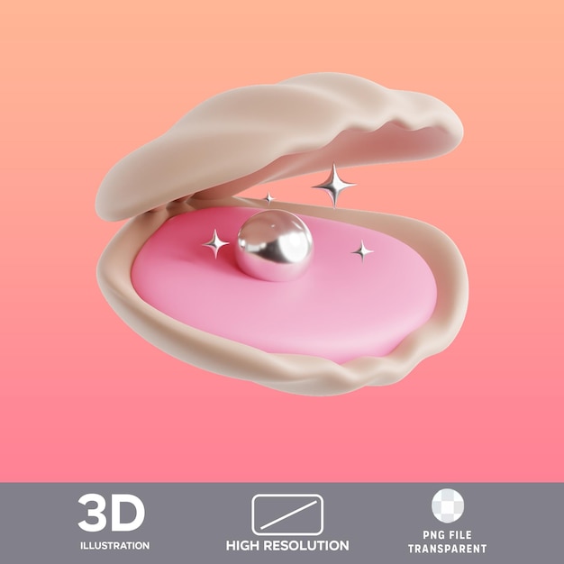 PSD illustrazione 3d delle vongole psd