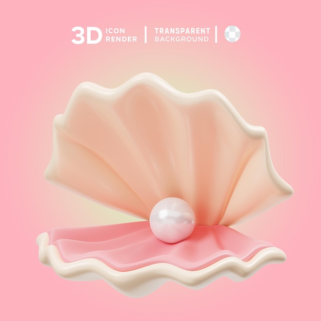 PSD illustrazione 3d di psd pearl shell