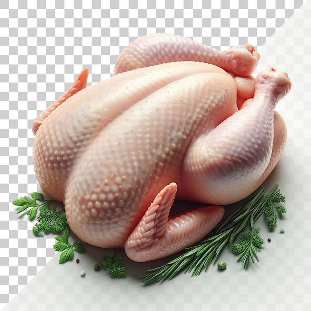 PSD illustrazione 3d di un pollo crudo isolato su uno sfondo trasparente