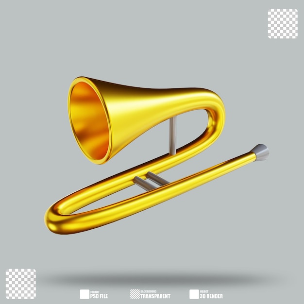 PSD illustrazione 3d trombone