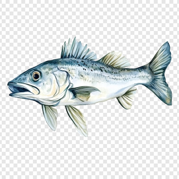 PSD illustrazione ad acquerello di un pesce basso