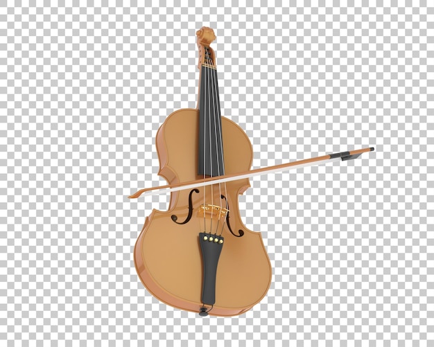 PSD illustrazione di rendering 3d del violino isolato sullo sfondo