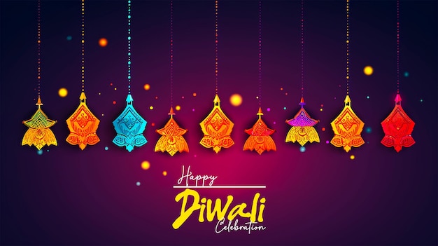 PSD illustrazione per diwali con lampada a olio diya