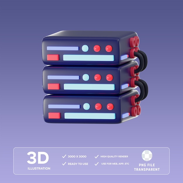 PSD ilustração 3d da base de dados psd