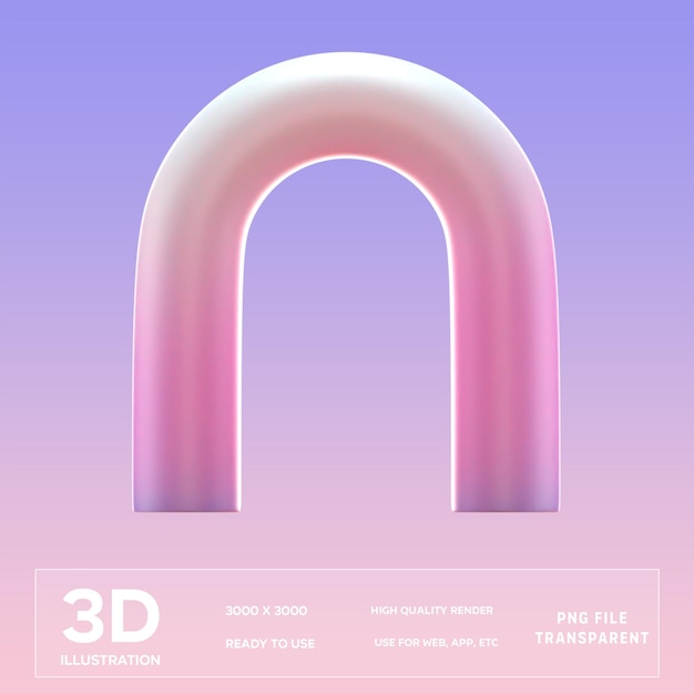 PSD ilustração 3d da porta de toroide psd