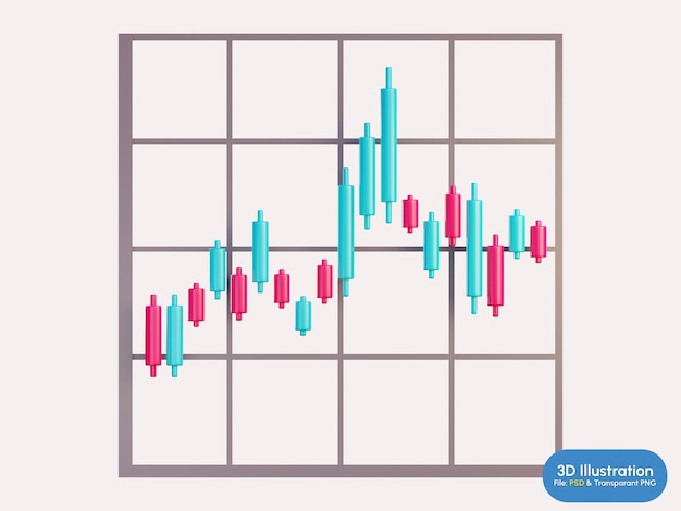 PSD ilustração 3d de gráficos infográficos