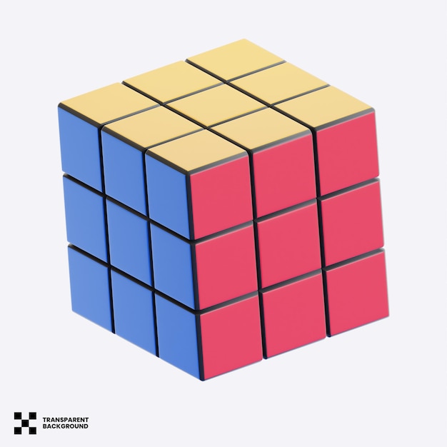 PSD ilustração 3d de rubik