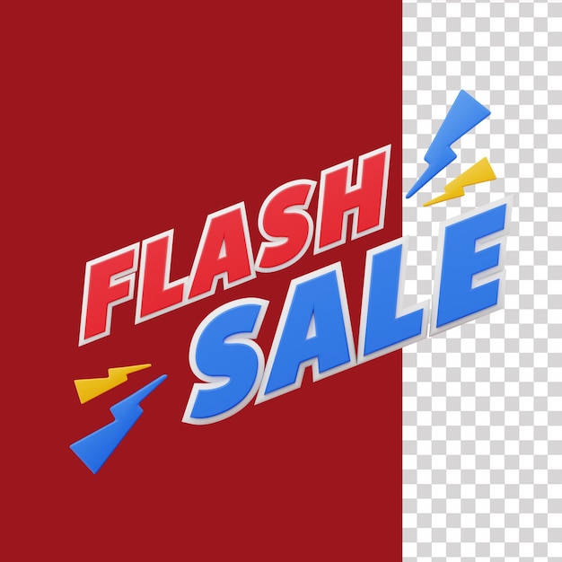 PSD ilustração 3d de venda flash