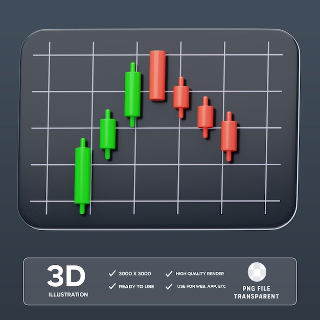 PSD ilustração 3d do psd bearish marubozu