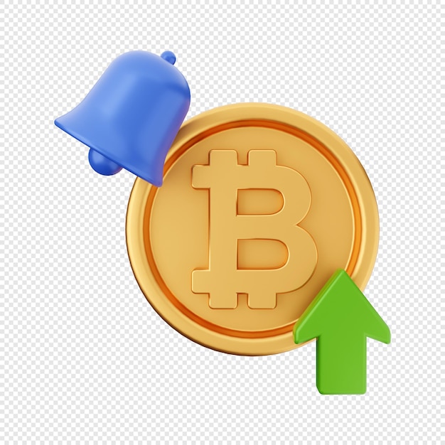 ilustração de ícone de preço acima do bitcoin 3d