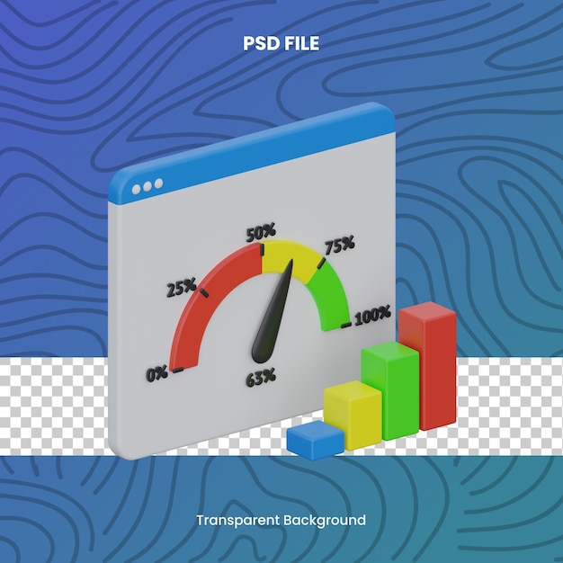 PSD ilustração de ícone de renderização 3d de velocidade da web gráfico de arquivo psd