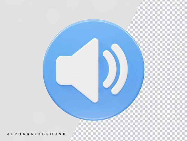ilustração de ícone de som de renderização 3D