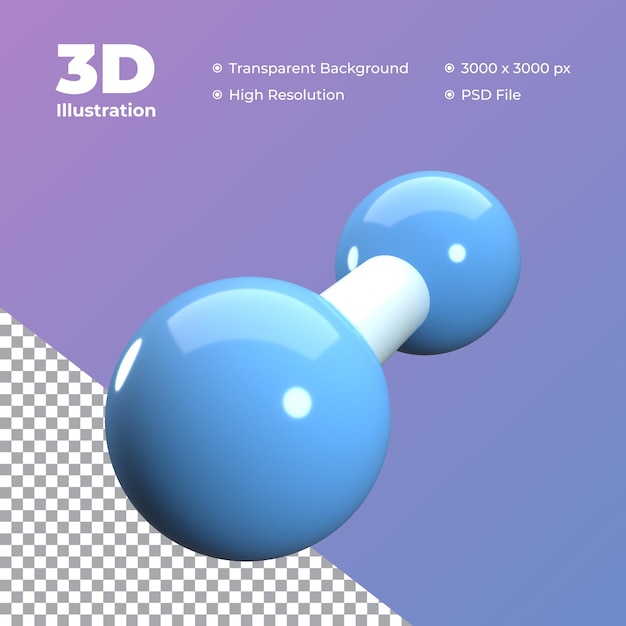 ilustração de molécula 3D