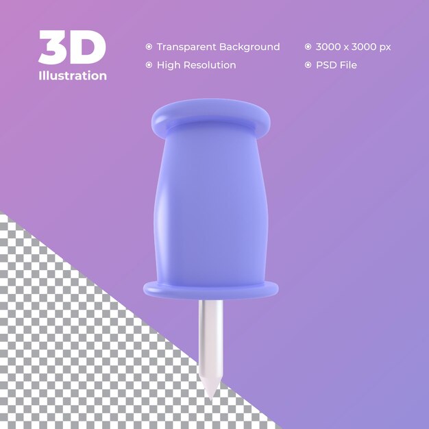 PSD ilustração de pino 3d