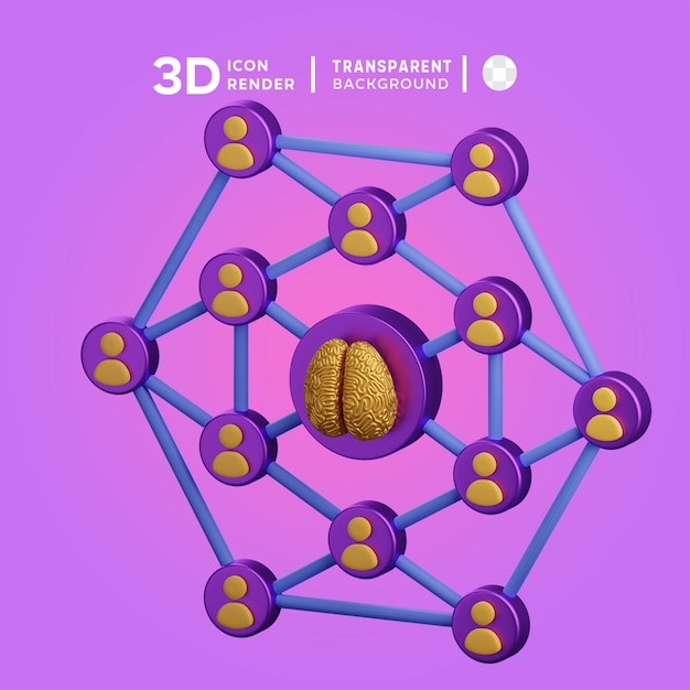 PSD ilustração em 3d da psd swarm intelligence