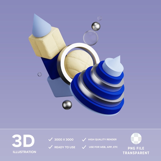 PSD ilustração psd 3d