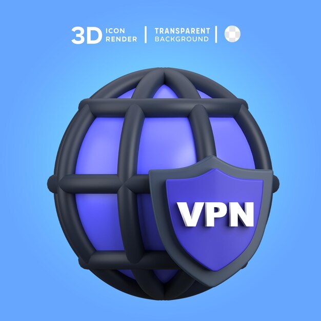 PSD ilustração psd vpn 3d