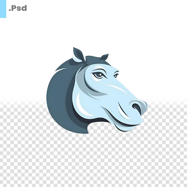 PSD ilustração vetorial de cabeça de cavalo em fundo branco cabeça de cavalo isolada em modelo psd de fundo branco