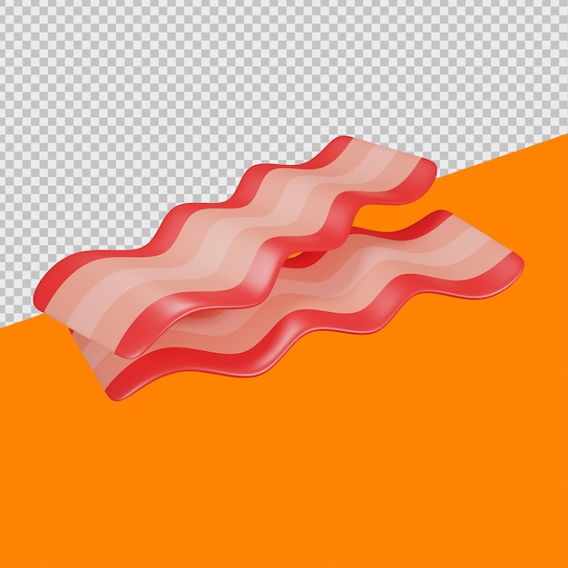 PSD ilustrações de bacon 3d foods