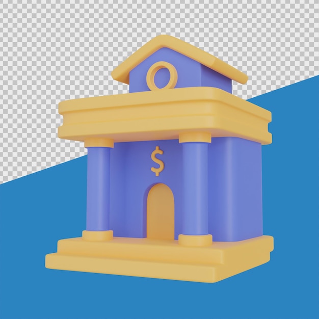 Ilustrações de finanças 3D do banco