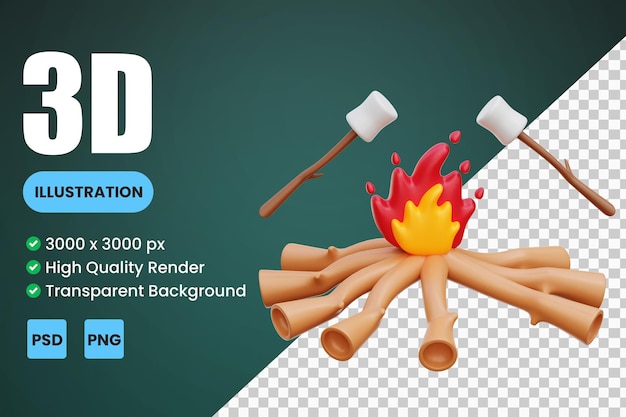 PSD ilustrações de ícone 3d de marshmallow