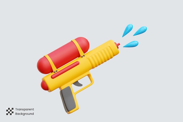 Ilustrações de ícone 3D de pistola de água