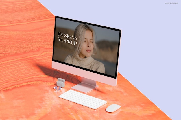 PSD imac-bildschirmpräsentationsmodell