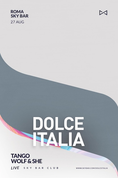 PSD une image d'un fond coloré arc-en-ciel avec le mot italien dessus