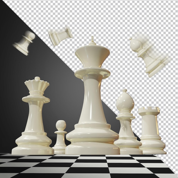 Image isolée de rendu 3D d'échecs