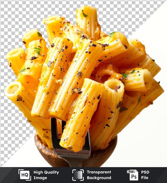 PSD imagem psd transparente rigatoni salgado pasta forquilhos isolados em fundo transparente