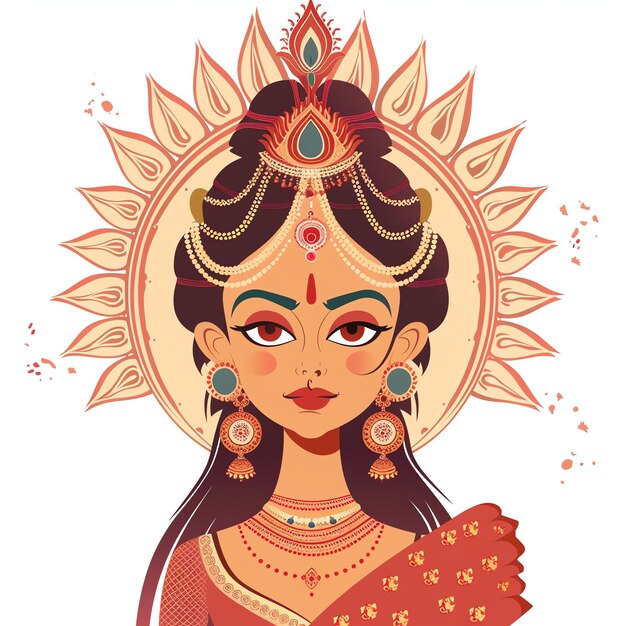 PSD indische illustration der göttin radha