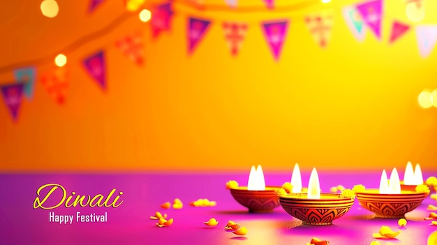 PSD indisches diwali-festival mit öllampe feiern karten hintergrundvorlage