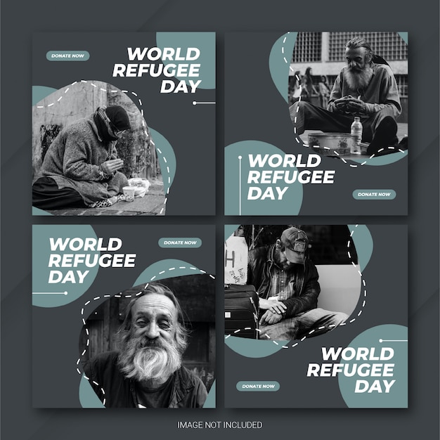 Instagram Post Bundle World Refugee Day Template