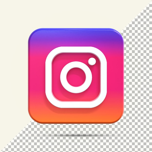 Instagram-Symbol in 3D-Rendering für die Komposition