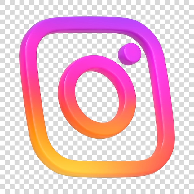 PSD instagram-symbol isoliert auf weißem hintergrund kamerasymbol fotorahmen social-media-app-schaltflächenlogo