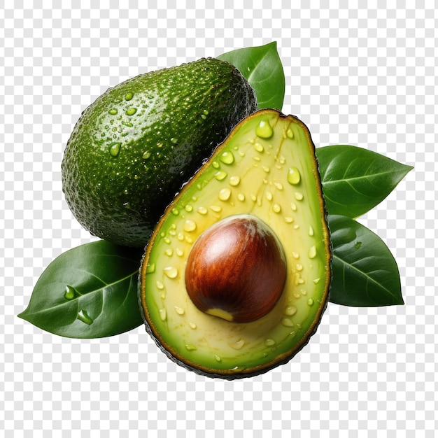 Isolare Png in stile avocado con sfondo bianco IA generativa minimalista