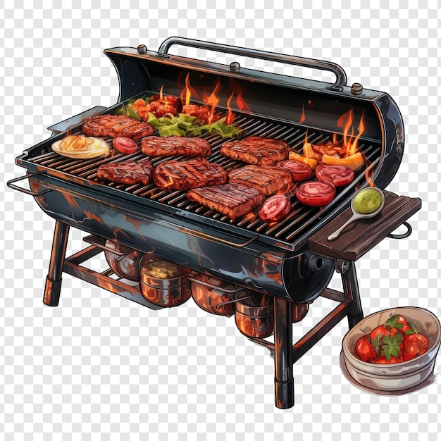 PSD isolato barbecue style png con sfondo bianco cartoon generativo ia