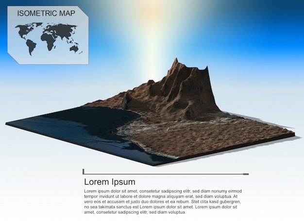 PSD isometrisches virtuelles gelände für infografiken