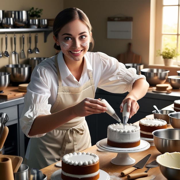 PSD des jeunes femmes qui se moquent du gâteau.